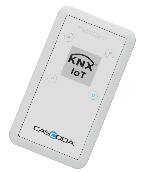 Cascoda's KNX IoT Environment Sensor provides environment measurements compliant to the Indoor Environmental Quality (IEQ) provisions of the EU Energy Performance of Buildings Directive (EPBD). It is battery powered and includes a high-resolution E-Paper display and GUI users, installers, configuration settings & QR Code, and to show current environment values.